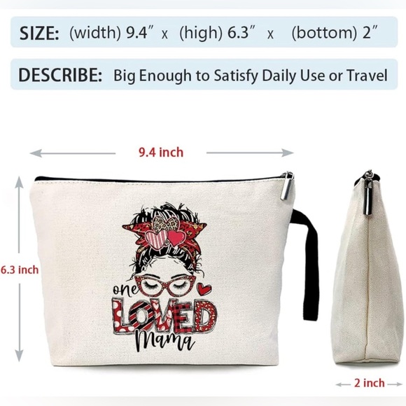 Cosmetic Bag NWT - One Love Mama，Gifts for Mom，birthday Gifts for Mom. - Picture 3 of 3